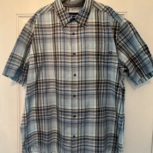 Marmot Men's Blue Plaid Short Sleeve Shirt